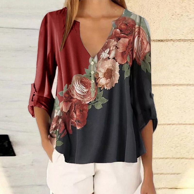 2021-Summer-Floral-Print-Women-Blouse-5XL-Plus-Size-Blouses-Half-Sleeve-Beach-Shirt-Office-Work