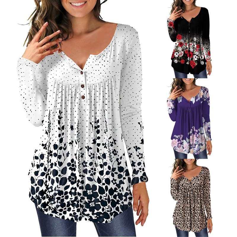 3xl-Plus-Size-Floral-Printed-Tunic-Shirts-Fashion-Round-Neck-Women-Blouses-Button-Casual-Spring-Women